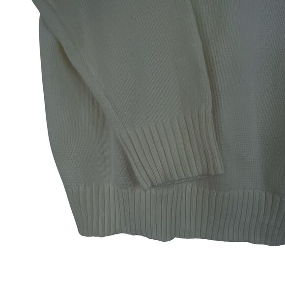 Fourteen Twelve Ivory American Flag Knit Crew Neck Sweater Womens Medium - Picture 6 of 13